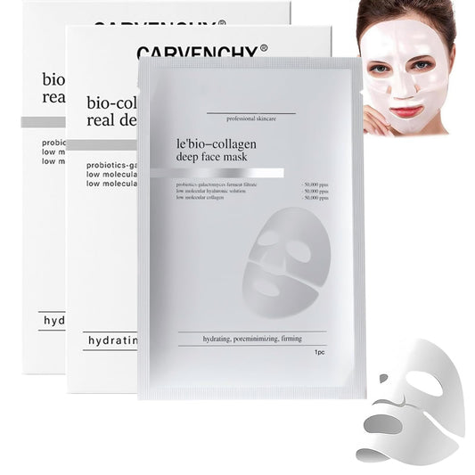 SHENYI 2Pcs Nifora Bio Collagen Mask Korean Hydrating Sheet for Pore Refining, Firming, And Sensitive Skin Relief, Overnight Moisturizing Mask for Smooth, Radiant Glow