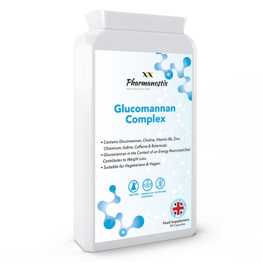 Glucomannan Complex - 3000mg - Fibre Diet Supplement Complex Capsules With Vitamin D, Chromium & Choline, Choline Contributes To Normal Lipid Metabolism (EFSA), Konjac Glucomannan - Vegetarian Formula