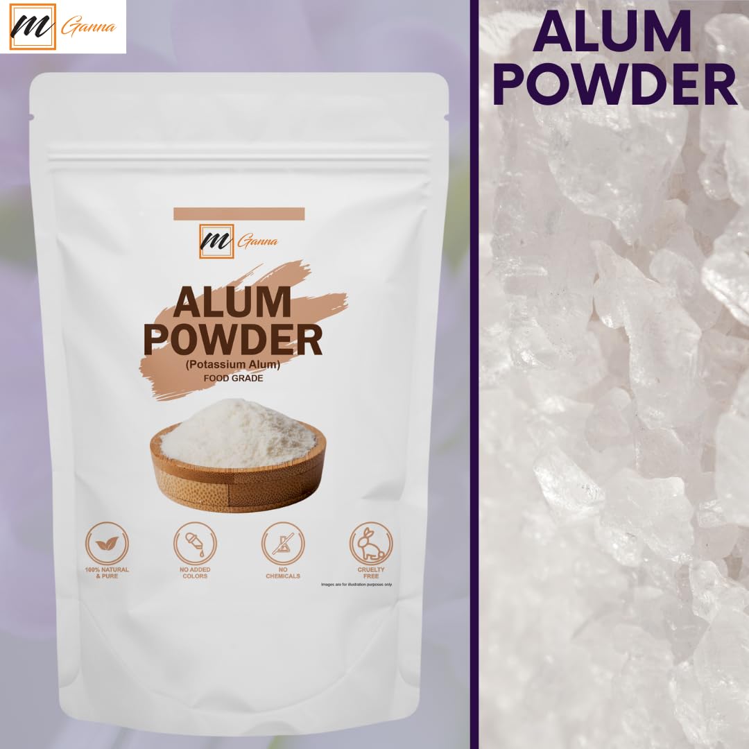 mGanna 100% Natural Alum Powder for Clear and Glowing Skin and Health 100 GMS / 0.22 LBS