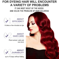 SingHao Polar Hair Dye Shampoo,Instant Herbal Coloring Shampoo,3 In 1 for Gray Hair Coverage,Hair Care Dye Shampoo,Natural Plant Hair Dye Shampoo,Semi Permanent Hair Dye,Red Brown Hair Dye,Foam Hair Dye(Red)