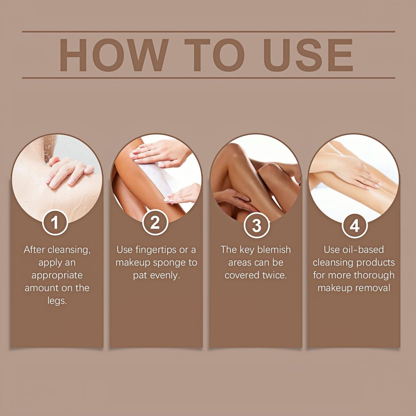QinZiEn Leg Makeup Waterproof No Transfer,Leg Makeup to Cover Veins,Leg and Body Coverage Perfecter,Light Body Concealer,Easy to Use Foundation Full Coverage,Long Last Bo-dy Make-up,Effective Tato Coverup(02)