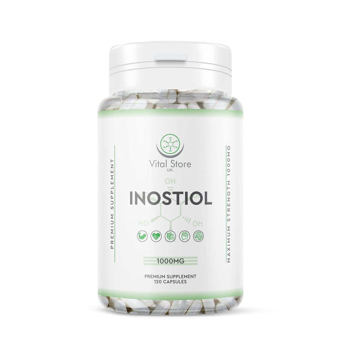 Inositol with Chromium & Folate 1000mg Vegan Capsules -120 Days Supply 4 Months - Vitamin b8 Vegan High Strength - UK Manufactured