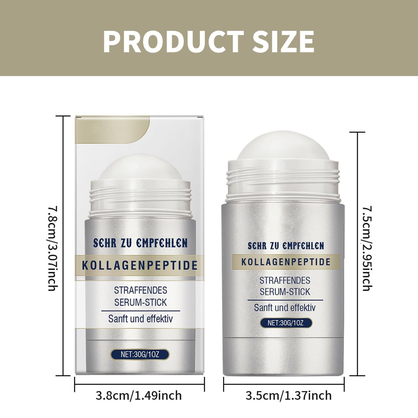 Ninnyi 2 PCS Collagen Peptides Firming Serum Stick, Anti Aging Peptides Serum Stick Improves Skin Elasticity for Tightening Sagging Skin