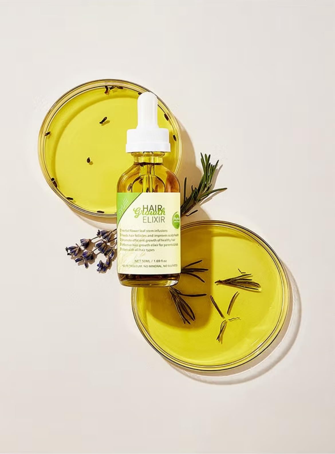 Generic Hair Growth Elixir, Natural Herbal Oil Serum, 50ml, for Hair Loss Treatment and Scalp Care