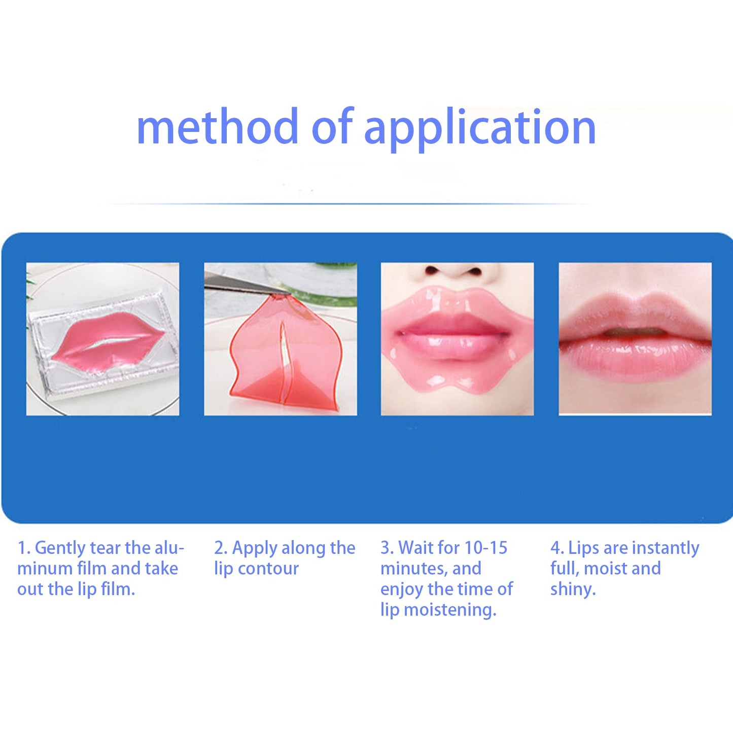 Mori Kamei 15pieces of collagen crystal lip mask nourish, moisturize, protect lips, resist aging, exfoliate skin, prevent chapped and dry skin and other problems (pink)