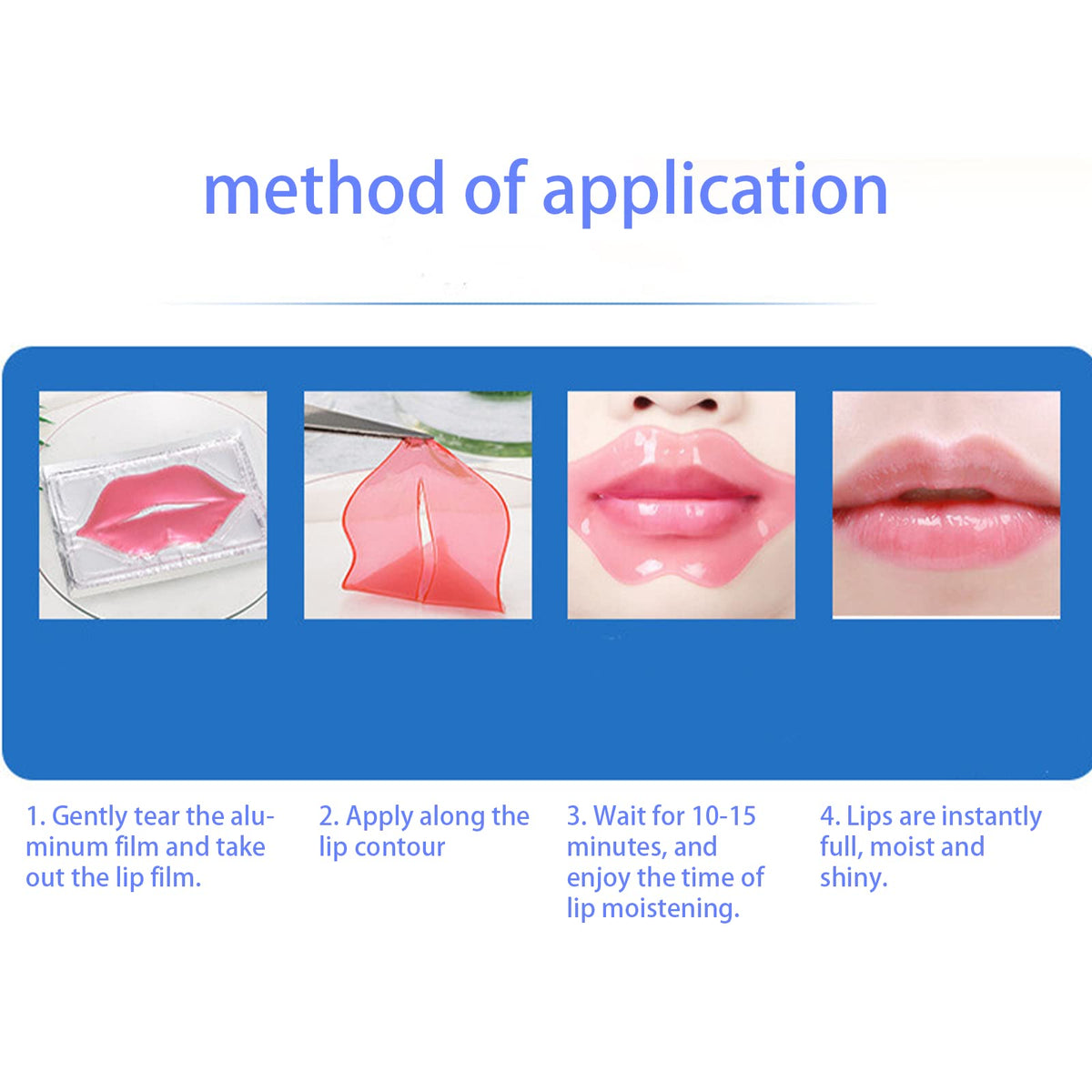 Mori Kamei 15pcs Collagen Crystal Lip Mask - Hydrating Plumping Lip Treatment, Overnight Moisturizing Mask for Soft Smooth Lips, Vegan & Cruelty-Free, with Hyaluronic Acid & Vitamin E