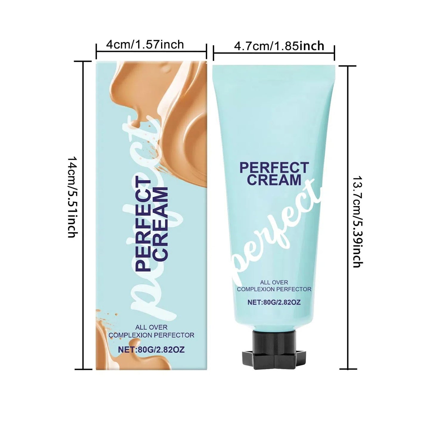 Generic 80g All-Over Complexion Perfector,Waterproof & Transfer-Resistant Skin Tint,Long-Lasting Cc Cream Body Coverage Perfector,Evens Skin Toneand Light Foundation