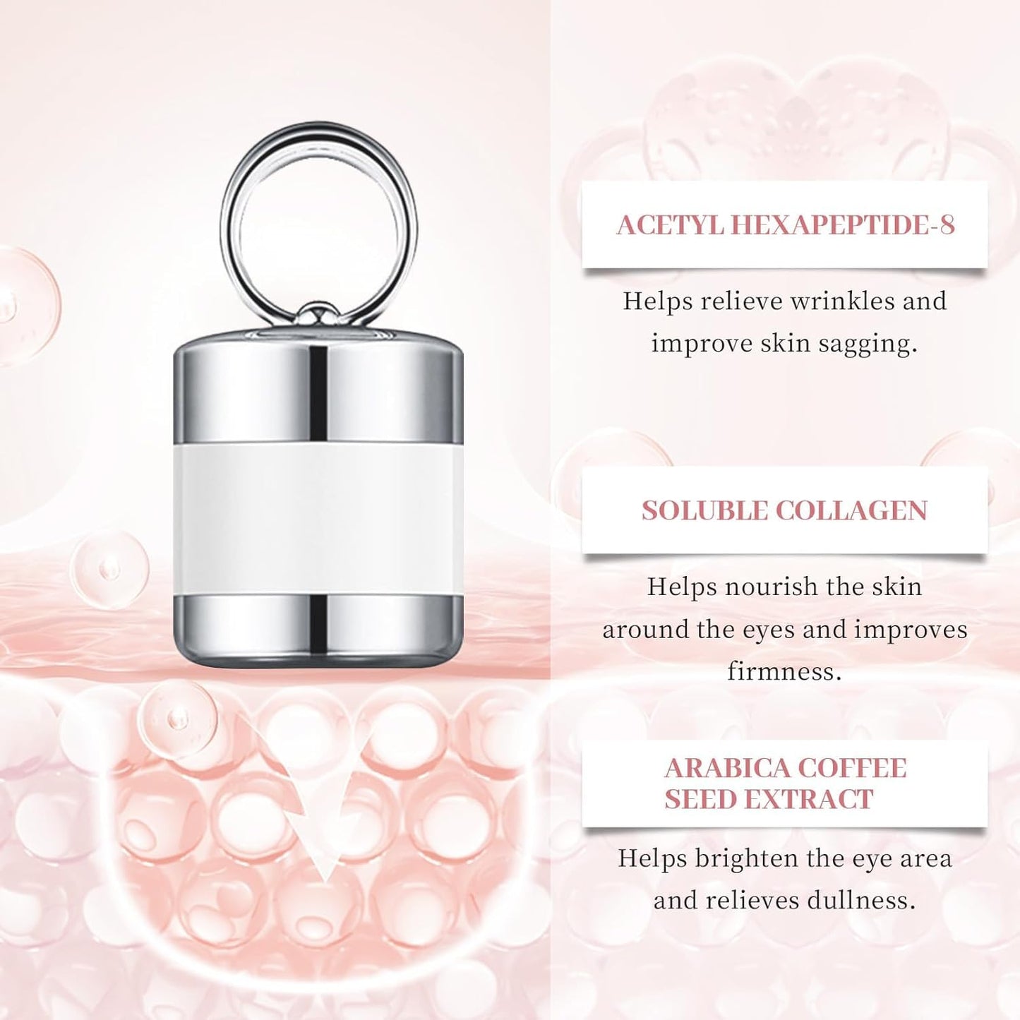 Massage Eye Cream for Dark Circle, Neck and Eye Cream,Tired Eye Refreshment with Gentle Vibration,Firm and Smooth of Fine Lines, for Anti-Wrinkle, Firming, Moisturizing(50g)