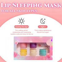 Lip Sleeping Mask,5PCS Mini Day and Night Repair Lip Balm,Lip Balm Set,Lip Mask Overnight,Sleeping Lip Mask,Night Lip Mask,Hydrating Lip Balm,Lip Masks for Dry Lips,Lip Sleep Mask,Lip Care,3g Each