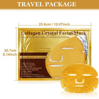 HOKIAMCN 3x New Crystal 24K Gold Powder Gel Collagen Face Mask Masks Sheet Patch,Anti Ageing Aging,Skincare,Anti Wrinkle,Moisturising,Moisture,Hydrating,Uplifting,Whitening,Remove Blemishes & Blackheads