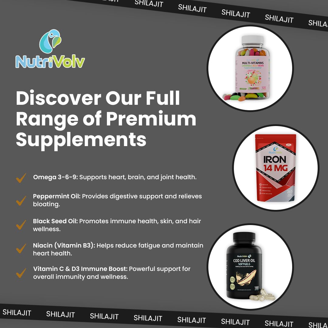 Shilajit Complex 16,000mg Capsules | 120 Days Supply | 60% Fulvic Acid | Added Ashwagandha, Lions Mane, Turmeric and Black Pepper | High Strength Himalayan Shilajit