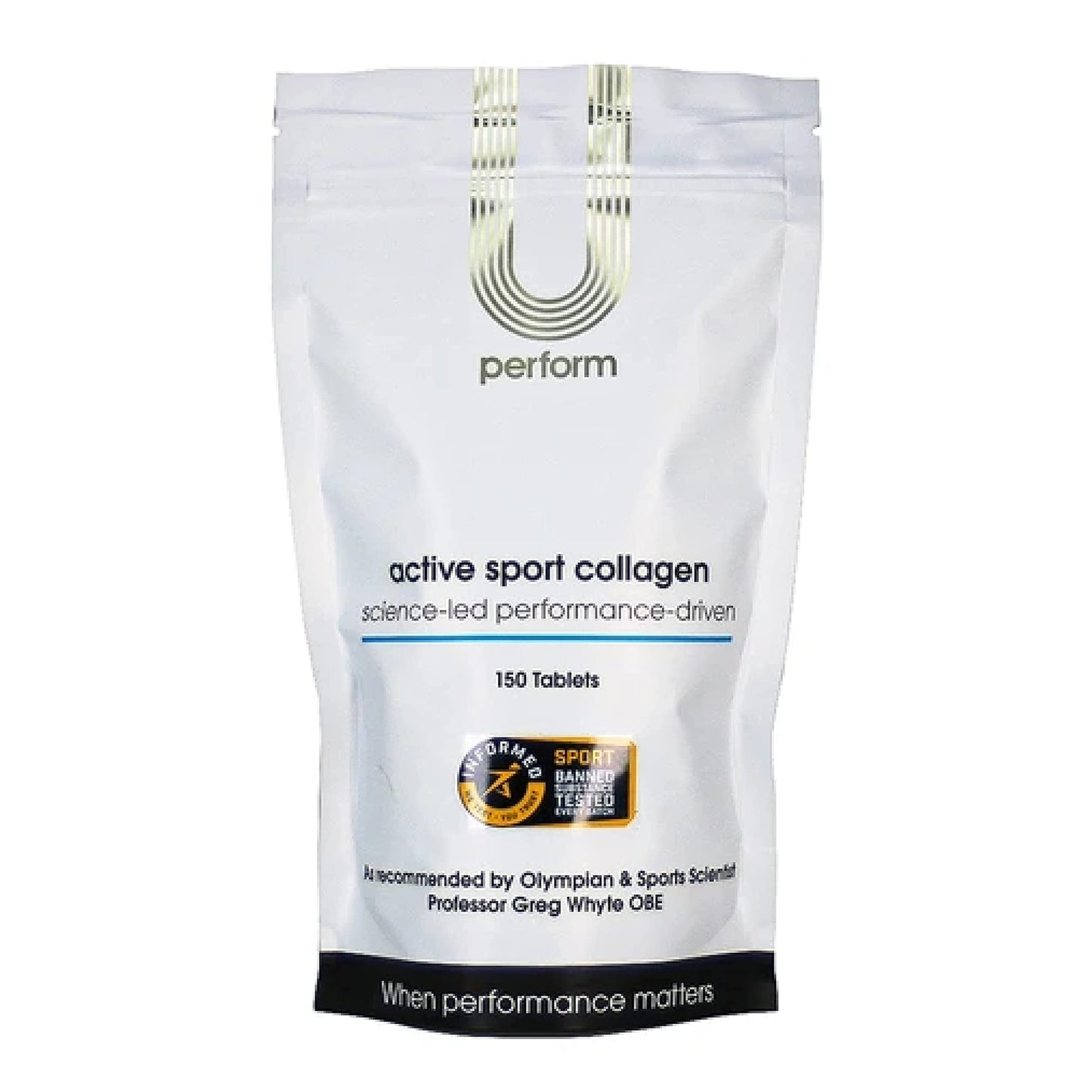U Perform - Informed Sports Collagen for Fast Muscle Recovery, Hydrolysed Collagen Peptides from Grass Fed Bovine, 5000mg (150 Tablets)