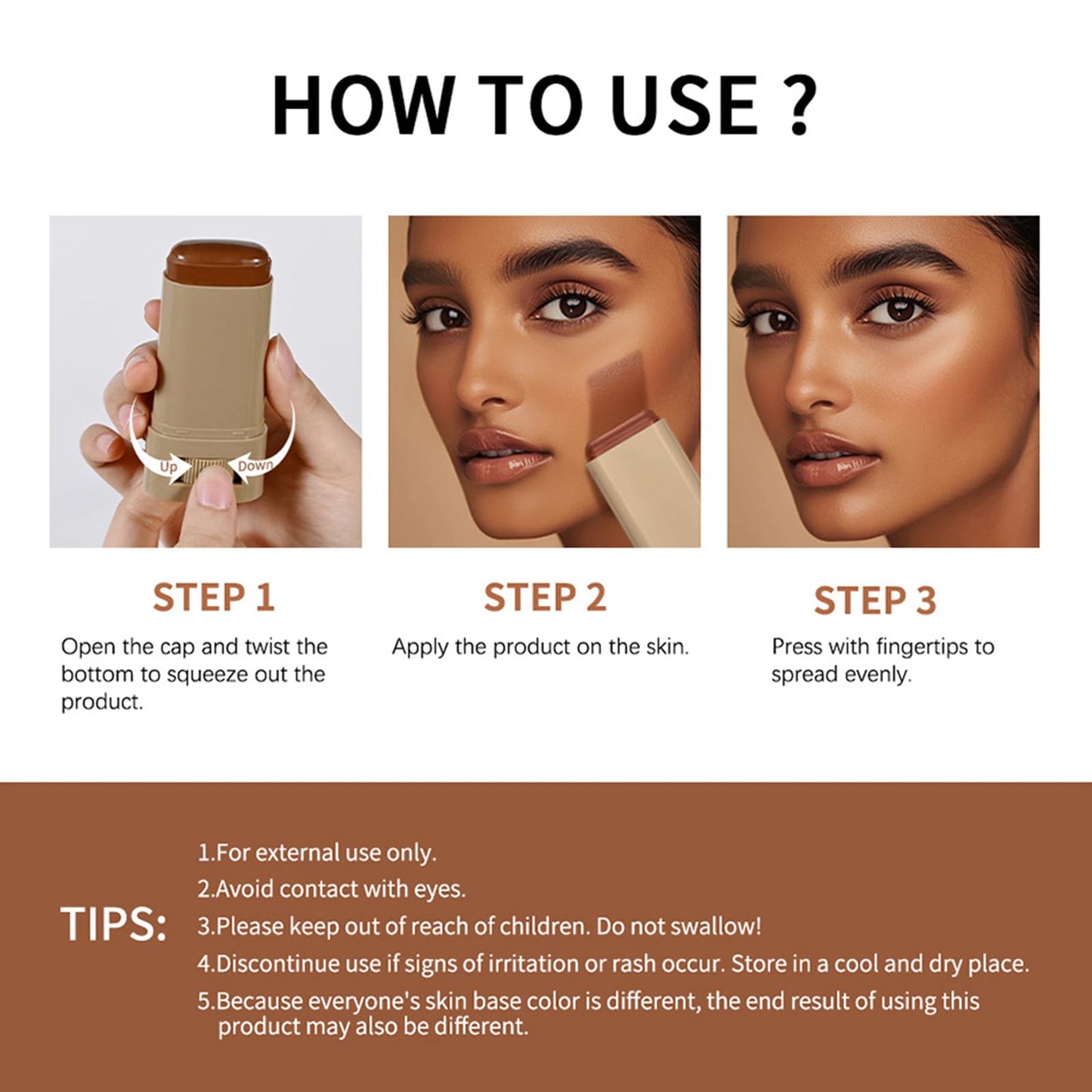 NLFOX Tinted Moisturizer Stick - Beauty Balm Serum Boosted Skin Tint Concealer - Solid Serum for Boost Skin Tint - Hydrating Full Coverage Concealer - Multiuse Essence Stick