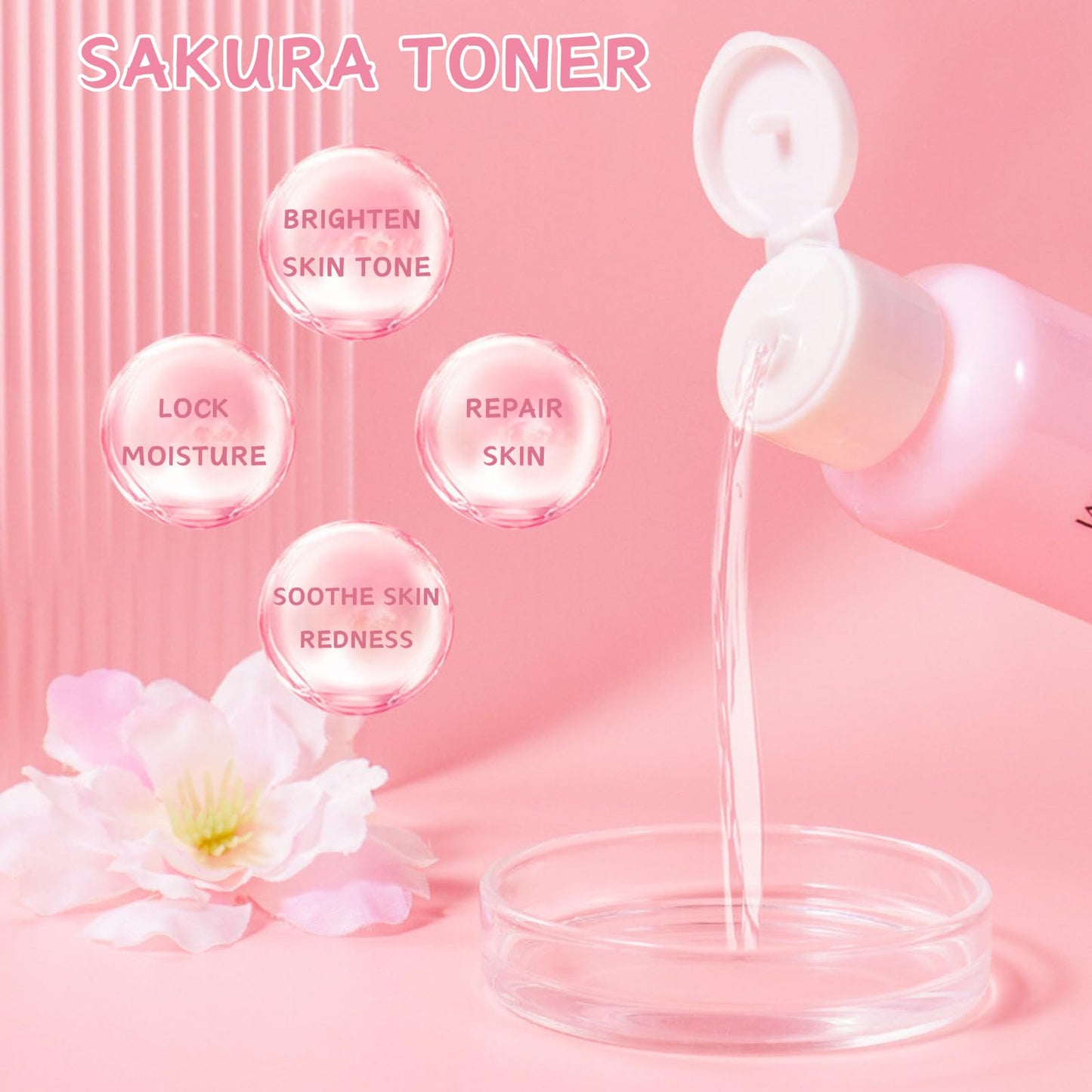 IZBEAUVO 15Pcs Sakura Skin Care Set for Teenage Girls, Cherry Blossom Pamper Set, Moisturizing Skincare Set for Dry Skin, Sakura Face Care Gift Kit with Cleanser, Toner, Serum, Eye Cream, Face Cream, Mud Mask