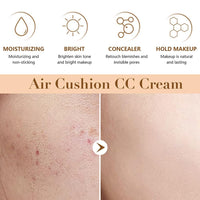 Mushroom Head Air Cushion CC Cream,Moisturizing Concealer Cream, Full Coverage Foundation,Moisturizing BB Cream Makeup Base Long Lasting with Mushroom Makeup Sponge (Natural)