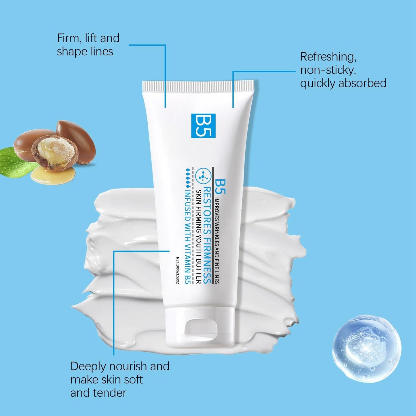 B5 Day Cream,Repair Face Cream,Skin Repair Cream,B5 Face Cream,Moisturiser Face Women,Anti Redness Moisturi-ser Cre-am,Firming Smoothing Moistur-iser,Fac-e Moisturizer for Women & Men,Fac-e Crea-m