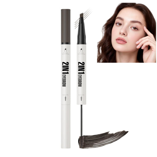 QinZiEn Eyebrow Pencil with Eyebrow Gel,2-In-1 Eyeb/row Pen and Brow Brush,Eyeb/row Pencil Dark Brown,Waterproof Eyebr/ow Pen/cil,Eyebr/ow Filler,Long Lasting Brow Pen,Eyebro/w Pe/n for Beginners