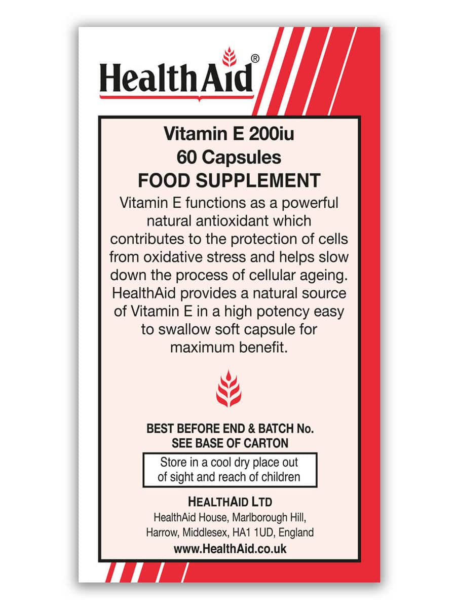 HealthAid Vitamin E 200iu - 60 Vegicaps