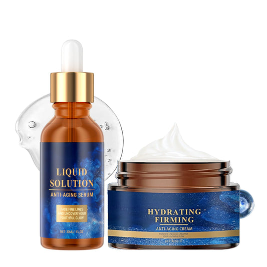 IZBEAUVO Olavitas Liquid Solution Anti-Aging Serum & Hydrating Firming Anti-Wrinkle Cream - Olavitas Face Care Set - Fade Fine Lines & Reveal Youthful Glow - Perfect Facial Gift Set for Radiant Skin
