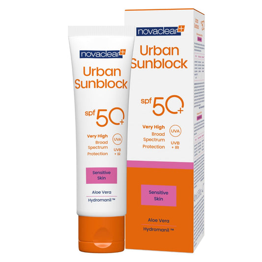 Novaclear Face Cream with SPF 50+ for Sensitive Skin, Cream with Sunscreen 40 ml by Equalan Pharma.