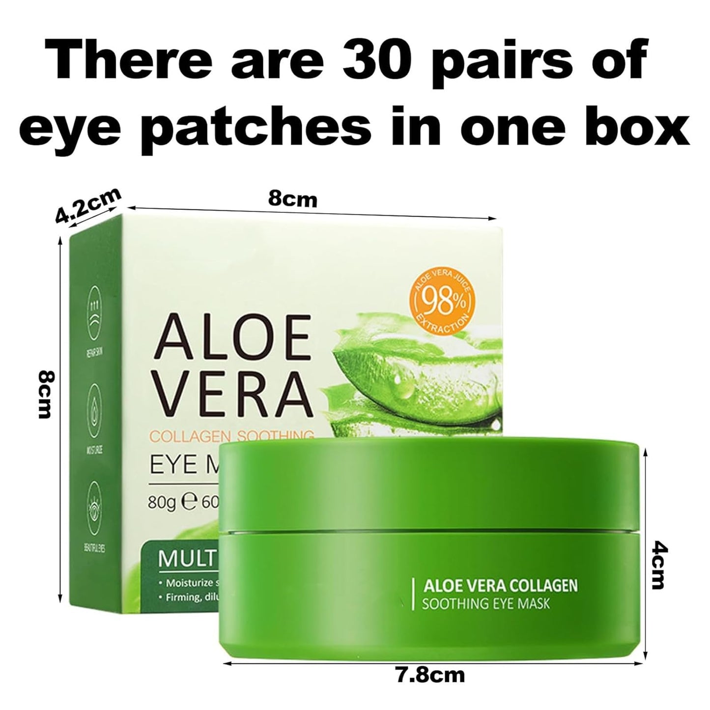 Sathychanpy 60 Pcs Under Eye Gel Patches,Aloe Vera Gel Eye Mask Skin Care,Eye Bags Remover,Moisturizing,Anti Aging,Anti Wrinkle,Dark Circles-Collagen Eye Patches