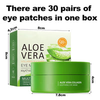 Sathychanpy 60 Pcs Under Eye Gel Patches,Aloe Vera Gel Eye Mask Skin Care,Eye Bags Remover,Moisturizing,Anti Aging,Anti Wrinkle,Dark Circles-Collagen Eye Patches