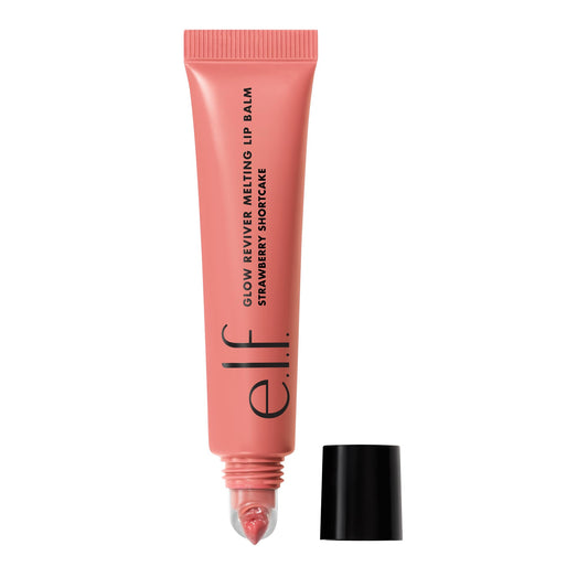 e.l.f. Glow Reviver Melting Lip Balm, Tinted Formula, With Shea Butter & Hyaluronic Acid, Vegan & Cruelty-Free, Strawberry Shortcake