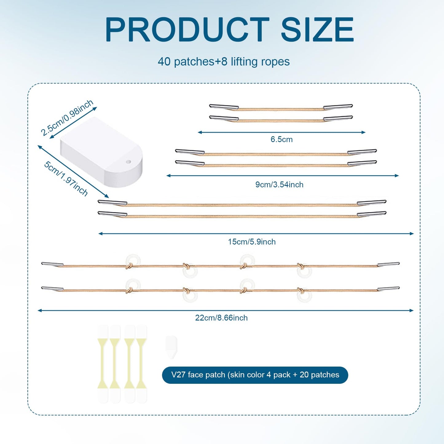 GMHLLES 40 PCS Face Lift Tape Invisible, Neck Tape for Saggy, Instant Neck Lift Tape, Lifting Face Skin with 8 Fixing Ropes for Skin Tightening Makeup Lifting Tools