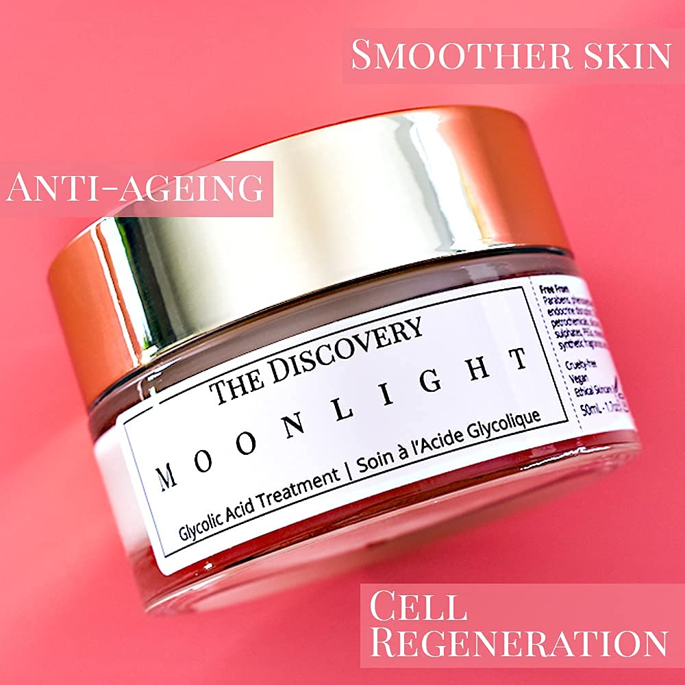 VEGAN Glycolic Acid 10% Night Cream, Super Rich Exfoliating Moisturiser, Anti-Aging, Anti Wrinkles, Cruelty-Free, Free from Nasties, Aloe Vera, Vitamin E, Moonlight - 50mL / 1.7oz