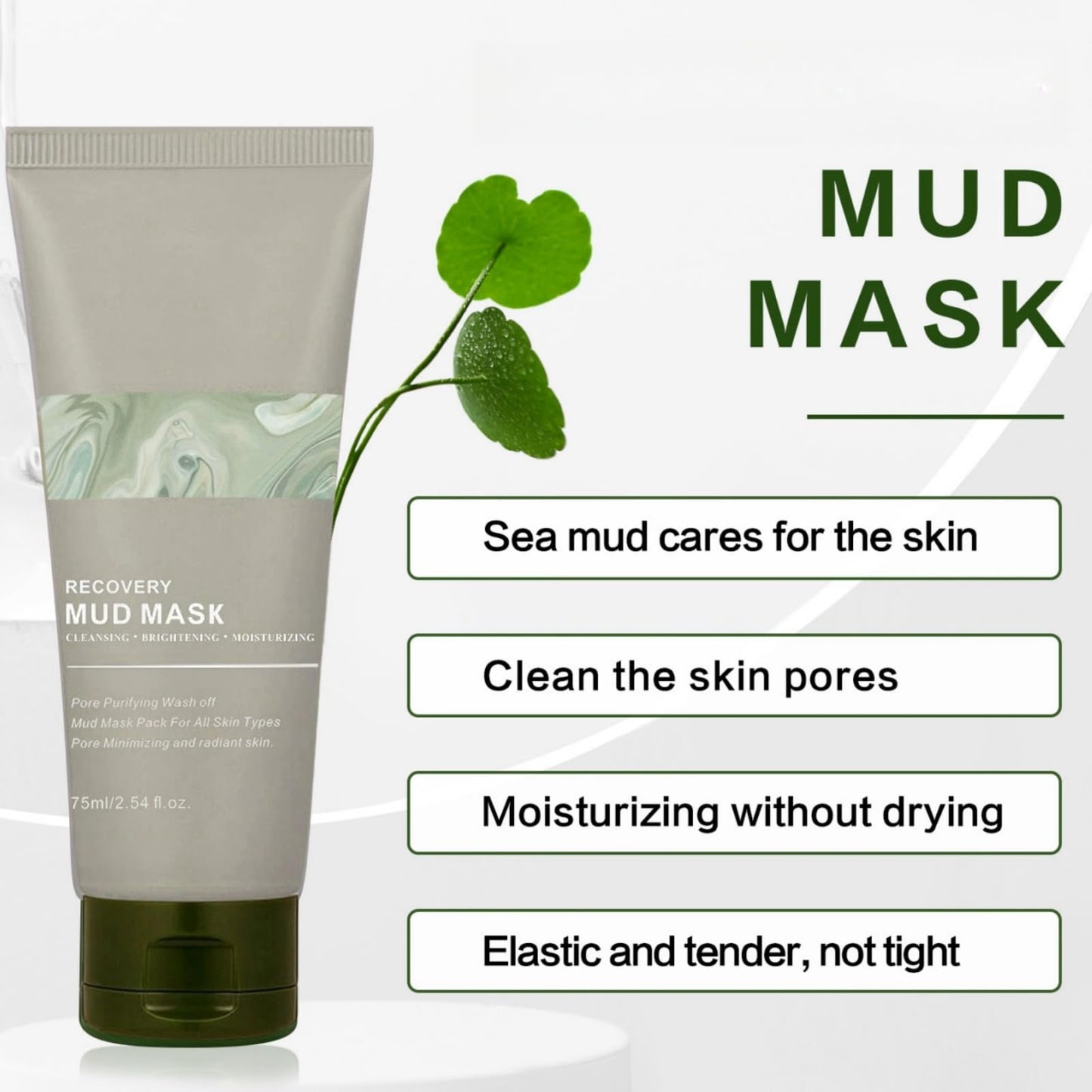 SingHao Recovery Mud Mask,Recovery Face Mask for Sensitive Skin,Recovery Mud Clay Face Mask,Mu/dMask Nourishing Re/lief,Re/lief MudM/ask for Face,Facial Mask for Deeply Cleansing,Re/lief Night Wrapping Cream