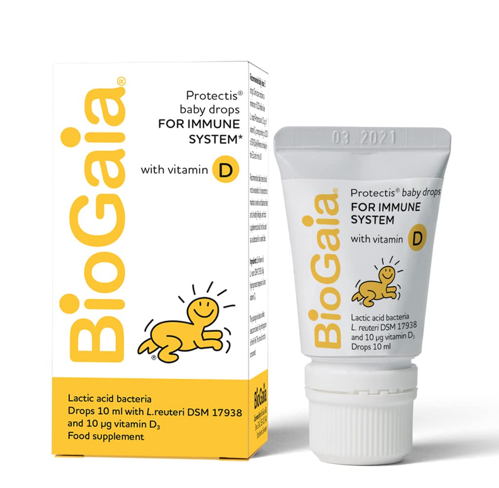 BIOGAIA Protectis Probiotic Drops with Vitamin D3 10ml Suitable for Newborn Babies,Balance Baby’s Gut Flora and Support Immune System. Contains BioGaia Patented L Reuteri DSM 17938.