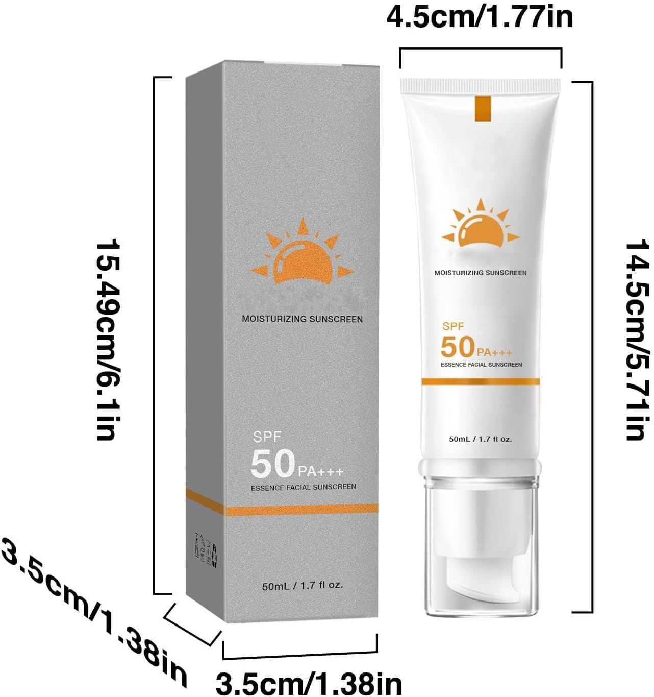 Generic Tinted Sunscreen for Face, Protector Solar SPF 50, Tinted Sunscreen, Hydrating Sun Essence Face Sunscreen, No Sticky, Waterproof, Travel Size Sunscreen, Against UVA and UVB (1pc).