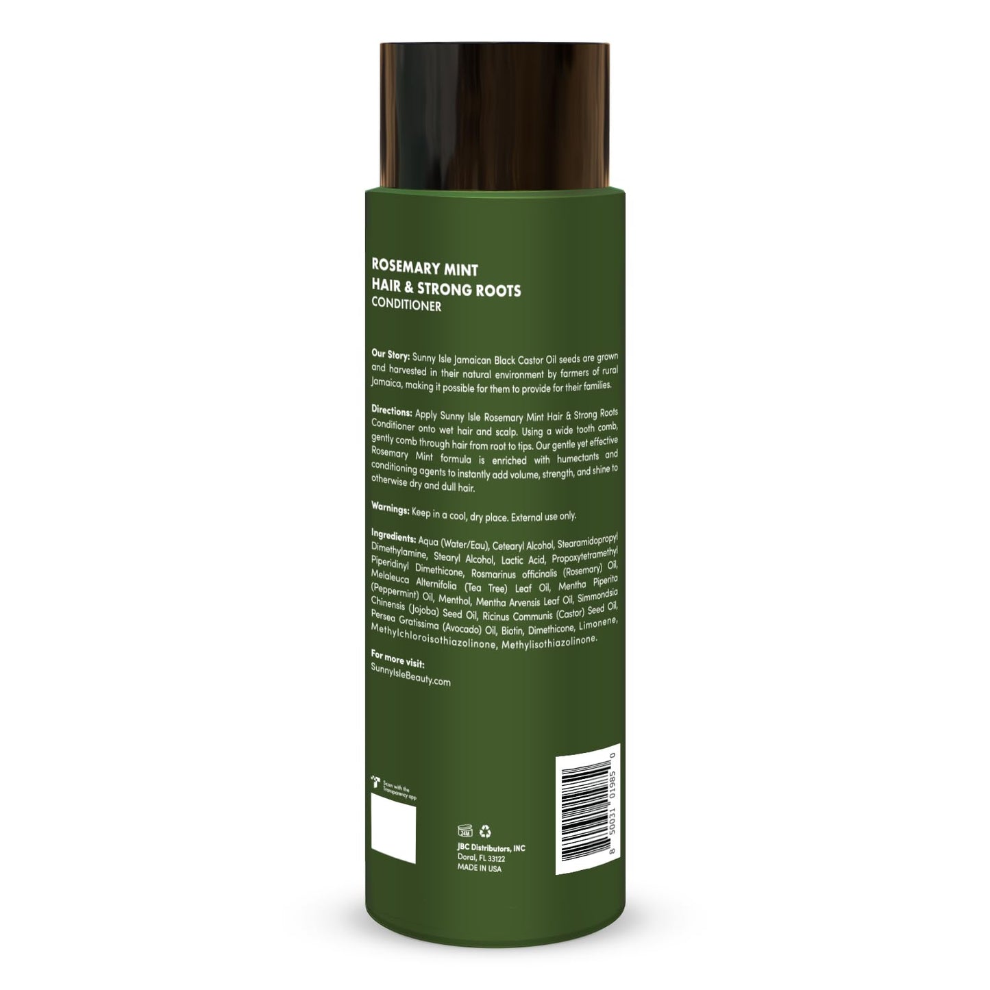 Sunny Isle Rosemary Mint Hair and Strong Roots Conditioner 12oz, Anti-Breakage Formula, Infused with Biotin & Jamaican Black Castor Oil, All Hair Types