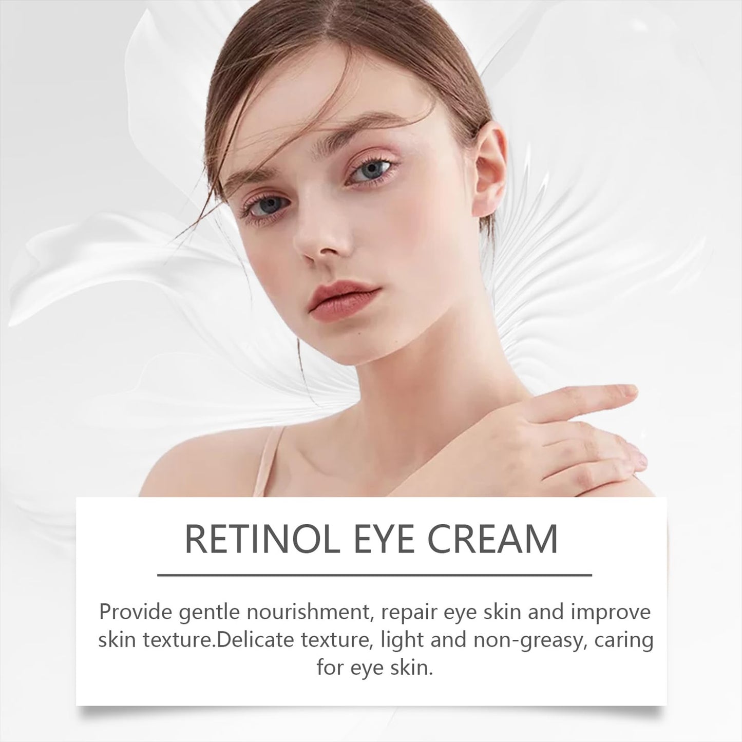 CrownLite Retinol Eye Cream Anti Aging, Dark Circle Eye Cream, Anti-Wrinkle Moisturizing with Niacinamide Hyaluronic Acid and Caffeine for Men and Women, Reduce Eye Bags, Anti Wrinkle and Fine Lines