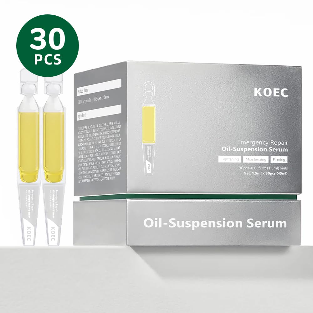 ANGEL SILK Emergency Repair Oil-Suspension Serum, 4D hyaluronic acid, Collagen Serum, Barrier Repair Firming, Water Oil Balance, Single-Use Vials Skincare for Sensitive Skin (1.5ml/0.05 fl.oz.)*30