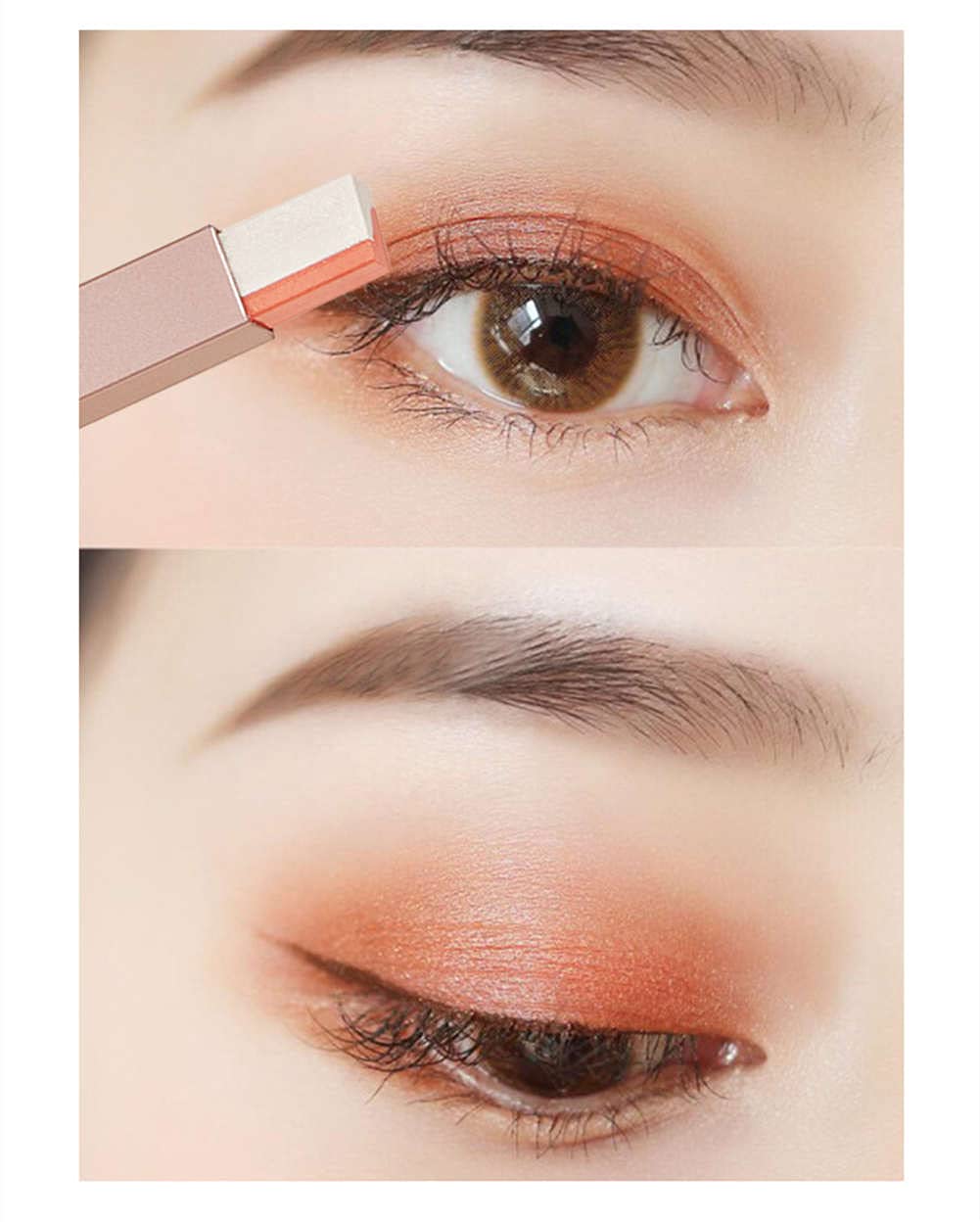 6 Pcs Double Colors Eyeshadow Stick Rotating Upgraded Glitter Gradient Eyeshadow Stick Long Lasting Waterproof Shimmer Cream Eyeshadow Stick Set
