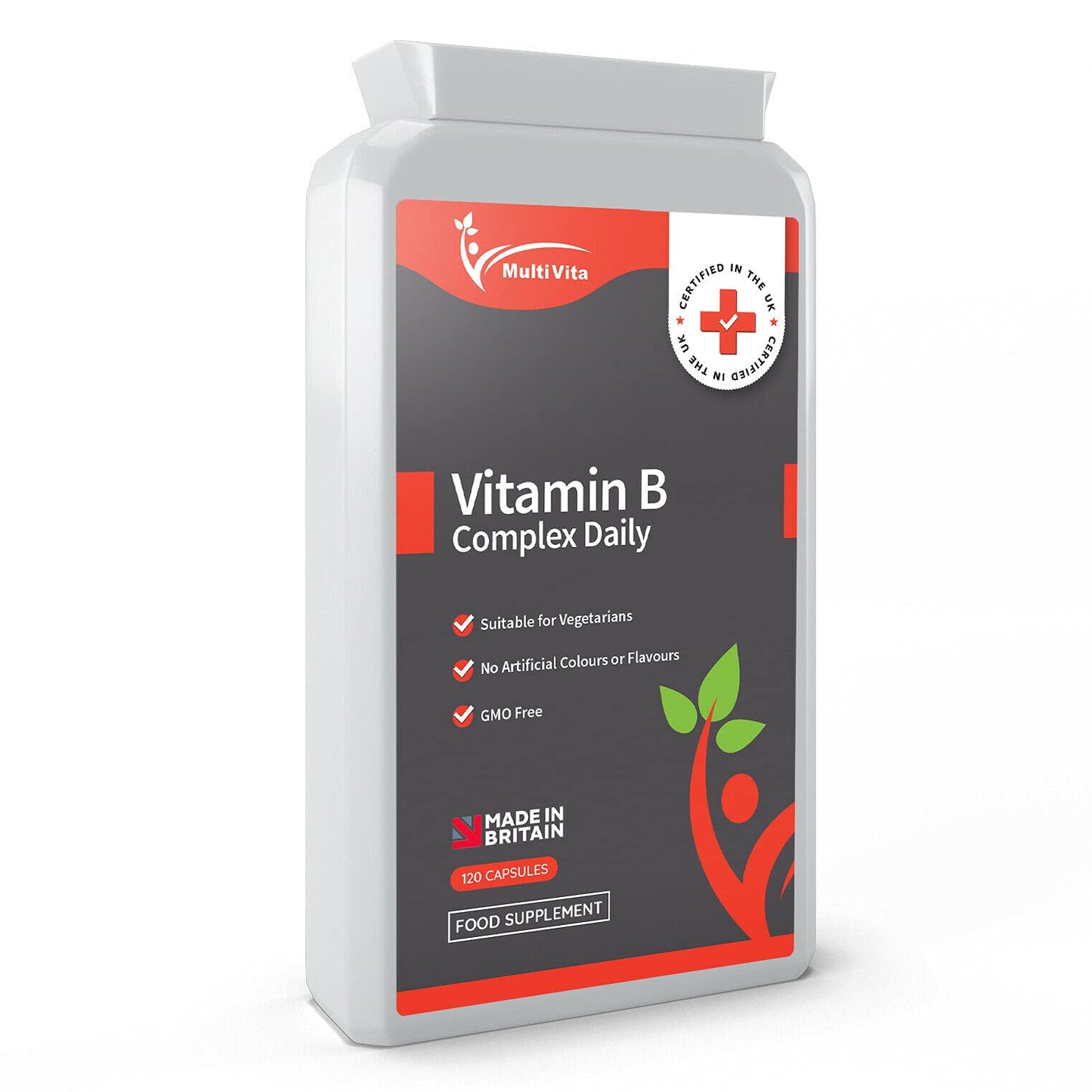 Vitamin B Complex High Strength with PABA & Vitamin B1, B2, B3, B5, B6, B12, Biotin, Folic Acid - 120 Capsules - UK Made