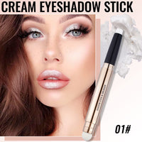 Erinde Shimmer Eyeshadow Stick, Single Eyeshadow, Glitter Eyeshadow Pencil Crayon, White Cream Eyeshadow Stick Pencil, Pearlescent Sleeper Eye Shadow for Eye Makeup 01#