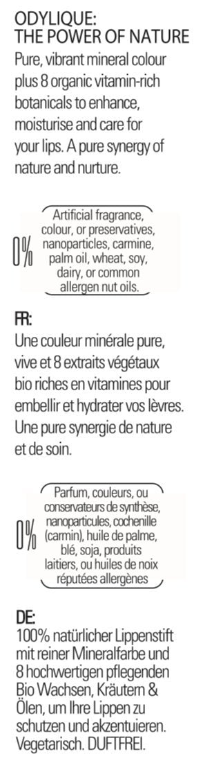 Odylique - Organic Lipstick Dark Red (Fig Fondant) - 100% Natural Ingredients - With Organic Plant Oils – Lipstick For Sensitive Eyes
