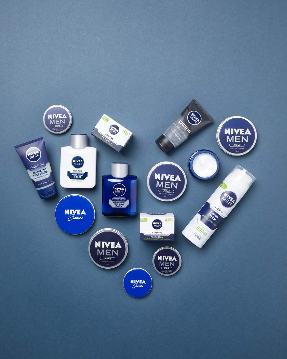 Nivea Men Creme Pack of 4 (4 x 75 ml), Intensive Everyday Face, Body and Hand Cream with Vitamin E, A Moisturising Cream for The Whole Body
