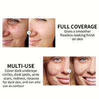 OKAQEE Green Full Coverage Concealer - Waterproof Dark Circles and Blemish Concealer - Long Lasting Corrector Concealer (Green)