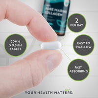 100% Pure Marine Collagen - 120 Tablets (Not Collagen Powder/Collagen Capsules) - 2 Months Supply - Collagen Supplements for Women & Men - Premium Type 1 Hydrolysed Collagen Peptides - Nutravita