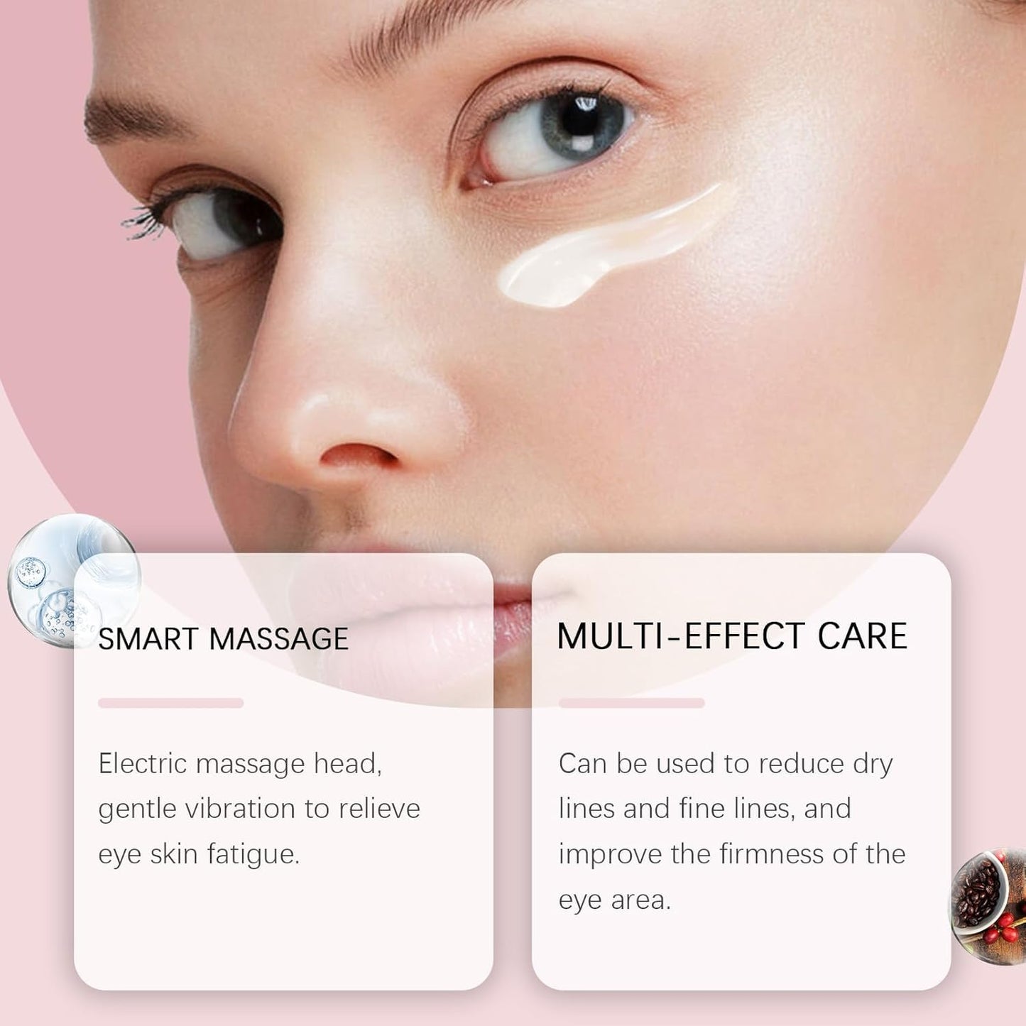 Electric Massage Eye Cream for Dark Circle, Firm and Smooth of Fine Lines, Eye Cream Massage Electric, Tired Eye Refreshment with Gentle Vibration, Anti-Wrinkle, Firming, Moisturizing