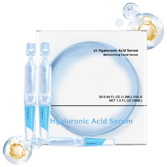 30PCS 3% Hyaluronic Acid Serum Ultra-Hydrating Vials,3% Hyaluronic Acid Tubes,3% Hyaluronic Acid Serum Moisturizing Facial Serum,Hyaluronic Serum,Anti Aging Serum for Face,Anti Wrinkle Serum for Women
