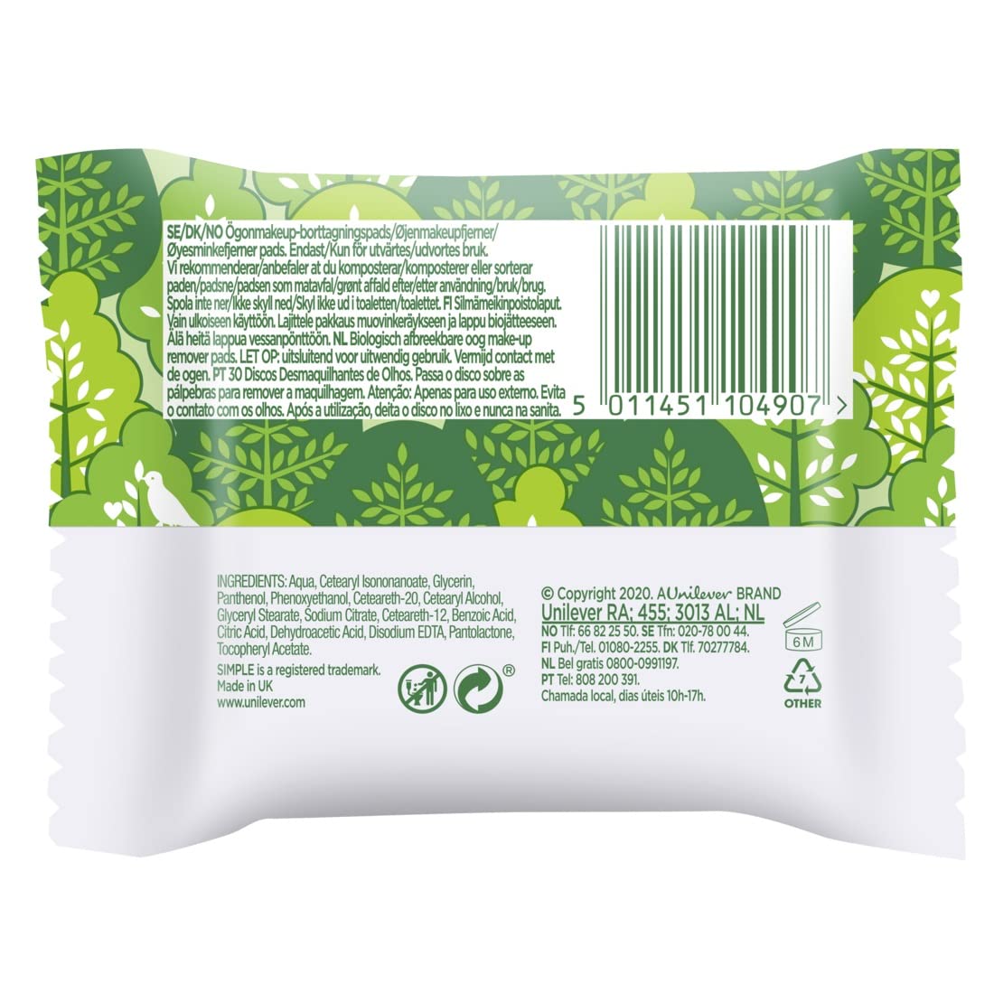 Simple Kind To Eyes Eye Make Up Remover Pads 30 Pieces