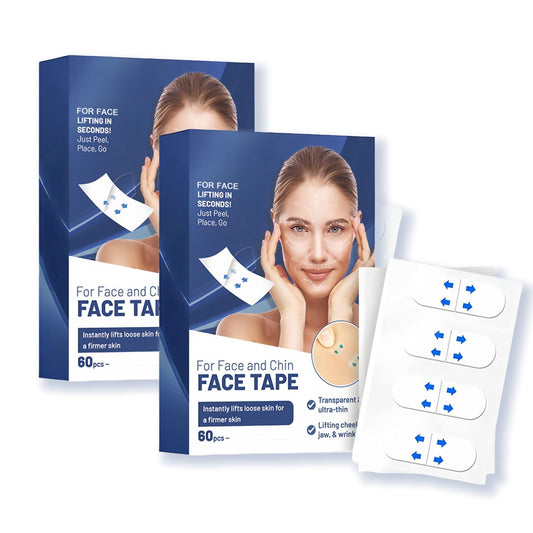 Oumun 120 Pcs Face Lift Tapes for Facial Wrinkles Reduction,Face Lift Tape,Lifting Invisible Face for Tapes Tightening Skin,Waterproof and Instant Makeup Tool for Wrinkles,Elasticity Tighten Lift Patches