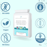 Forever & Always Supplements 90 x Vegan Hair Skin and Nails Vitamins for Women & Men, Vegan Collagen, biotin and zinc Complex for Hair Growth, Strong Nails & Healthy Skin