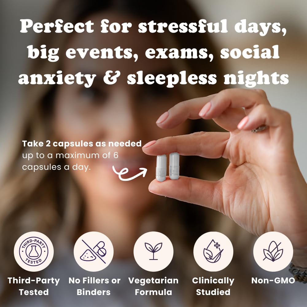 Extracted Calmee Natural Anxiety & Stress Relief Supplement - High Potency Advanced Formula with 300mg Lactium, Ashwagandha, Holy Basil & Vitamin B6, Mood Support, 60 Vegetarian Capsules