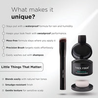 Generic Root Touch Up Powder, Root Cover for Thin & Bald Head - Water & Sweat Resistant Hair Powder for Thinning Hair Women, Includes Brush (Black) 4 Grams