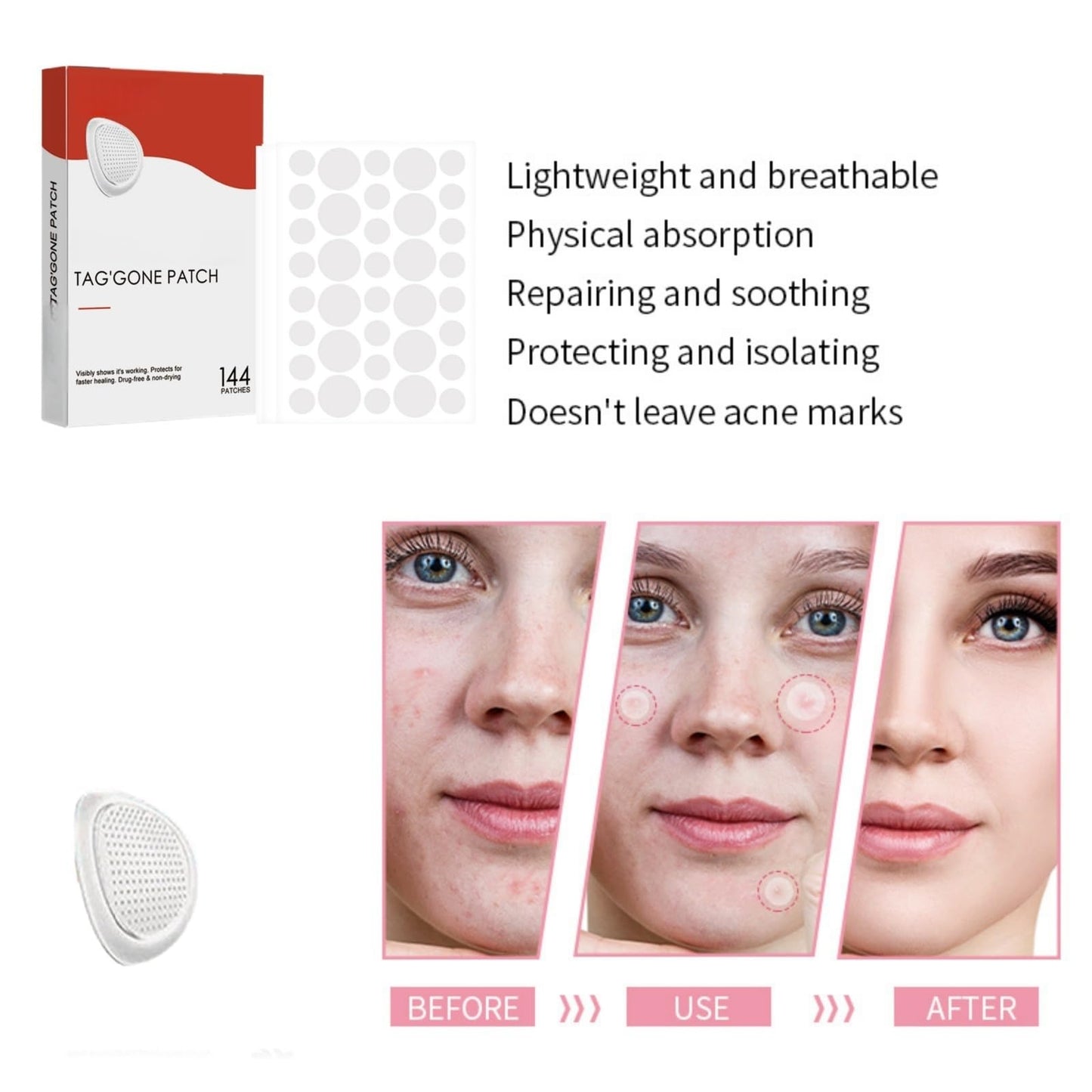 OuXing 288PCS T-ag'gone Patch,Spot Stickers,Nano Patch for Face and Skin,Face Care P/atch,Acne Pimple Patches,Skin T-ag Remover Patches,M-ole Remover,Skin Ta-g P/atches,Skin Ta-g R/emover,W-art Treatment